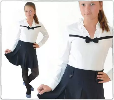 Блузи за момичета за училище (58 снимки): Училищните блузи, елегантни модели, плетени 897_54