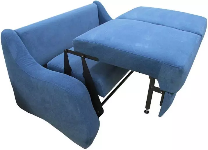 Lille sovesofa: mini og kompakte små sofas-senge 120 cm bred og mere, størrelser af foldemodeller 8989_16