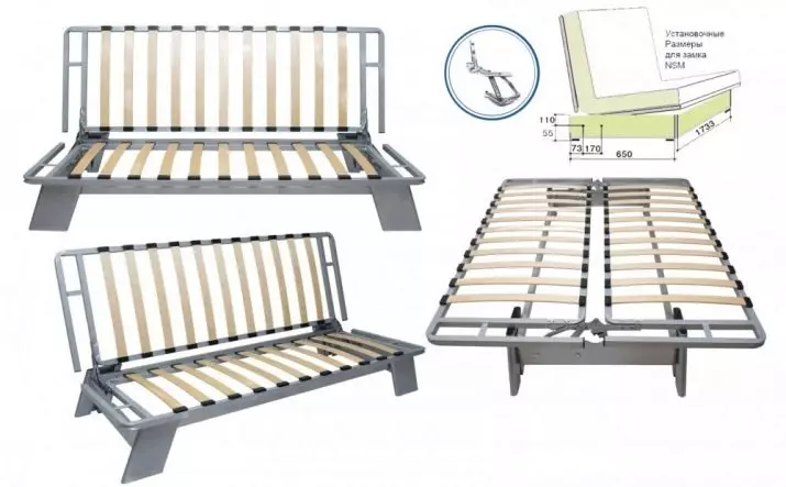 Lille sovesofa: mini og kompakte små sofas-senge 120 cm bred og mere, størrelser af foldemodeller 8989_25