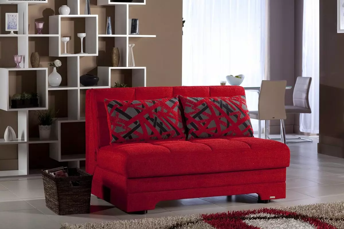 Lille sovesofa: mini og kompakte små sofas-senge 120 cm bred og mere, størrelser af foldemodeller 8989_8