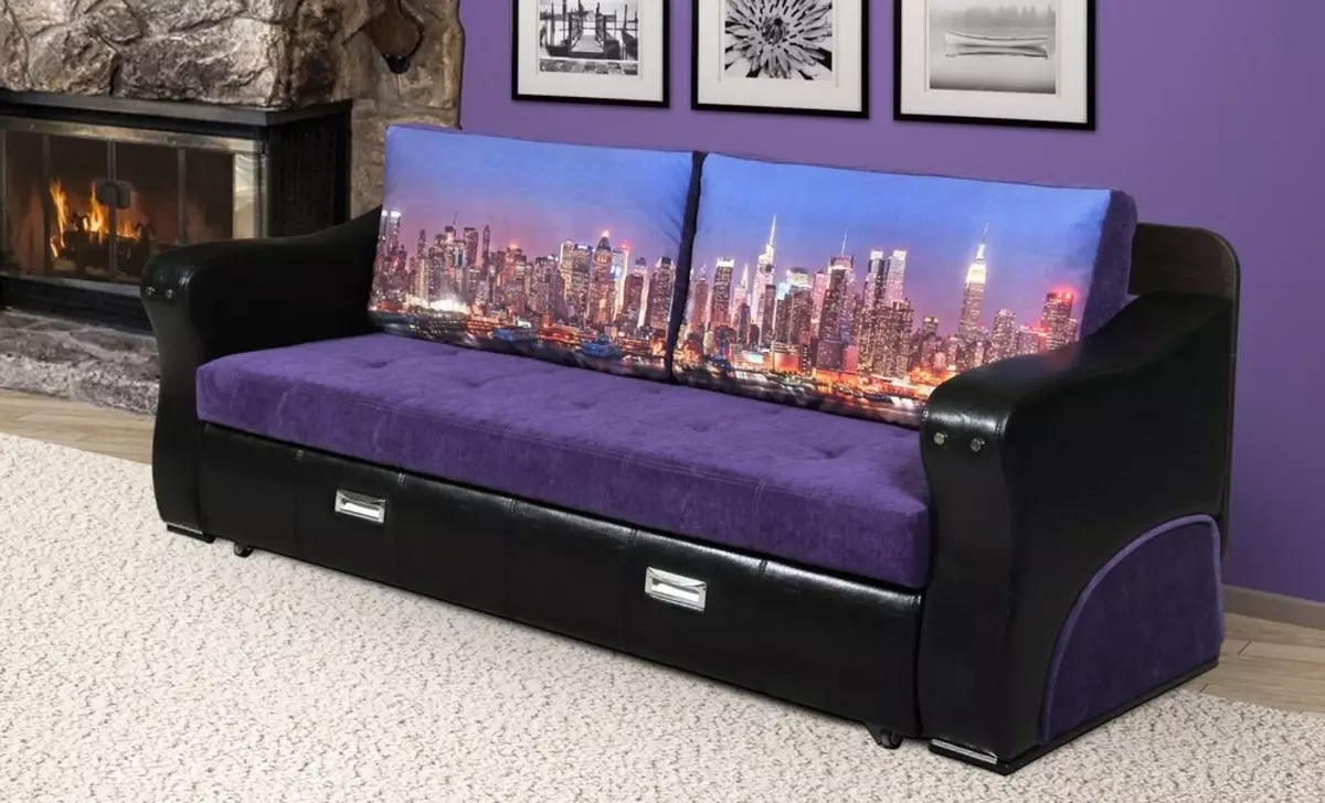 Диван кровать фиолетовый
