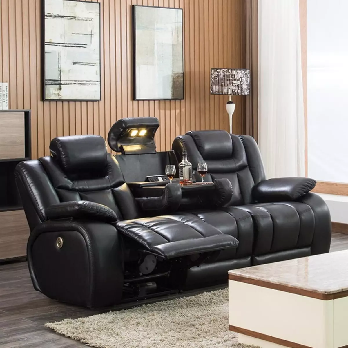 带有机制副改变的沙发：带有角落和直线的休眠地，带电气广告商，适用于家庭影院，双和三倍 8996_30