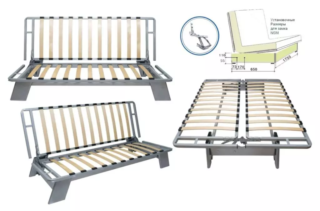 ऑर्थोपेडिक मॅट्रेससह सोफा बेड: वसंत ऋतु आणि अनैतिक गवत असलेल्या रोल-आउट आणि फोल्डिंग सोफासाठी निवडा 8999_31