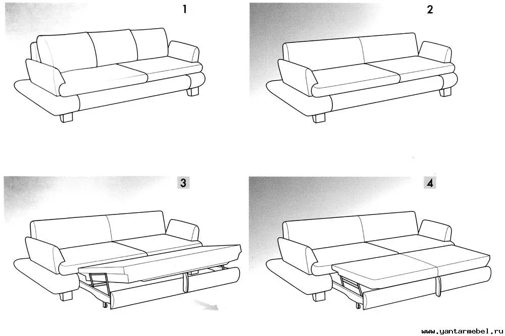 沙發床配有矯形床墊：選擇日常使用帶彈簧和解剖床墊的滾動和折疊沙發 8999_44