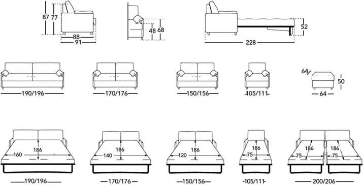 Giường sofa với một tấm nệm chỉnh hình: Chọn để sử dụng hàng ngày Sofa lăn và gấp ghế sofa với lò xo và nệm giải phẫu 8999_86