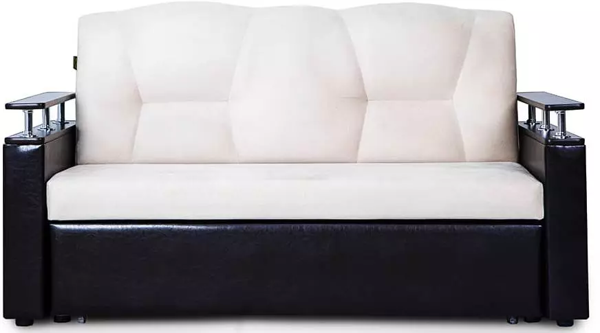 Suorat sohvat delfiinimekanismilla (58 valokuvaa): Yleiskatsaus Roll-Out-malleihin, joissa on liinavaatteet ja sängyt, huonekalujen, ajankohtaisten värien ja majoituksen haittoja sisätiloissa 9018_33