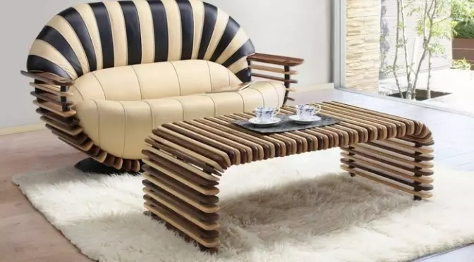 Ξύλινο καναπέδες: από μια σειρά από πεύκα και οξιάς, τα μοντέλα σε σκελετό και ξύλινα με την πλάτη, πτυσσόμενα γωνιακή και ευθεία unprofinal καναπέδες 9023_13