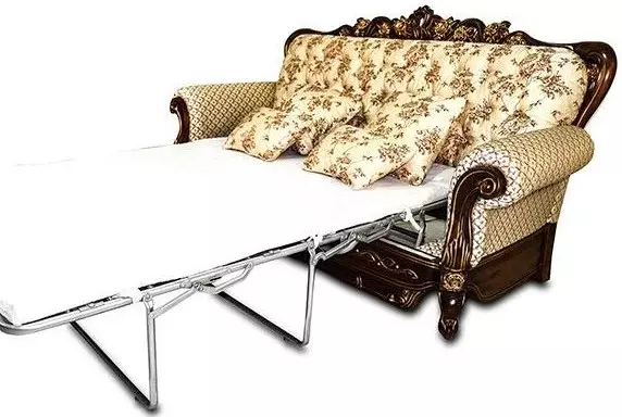 Ξύλινο καναπέδες: από μια σειρά από πεύκα και οξιάς, τα μοντέλα σε σκελετό και ξύλινα με την πλάτη, πτυσσόμενα γωνιακή και ευθεία unprofinal καναπέδες 9023_15