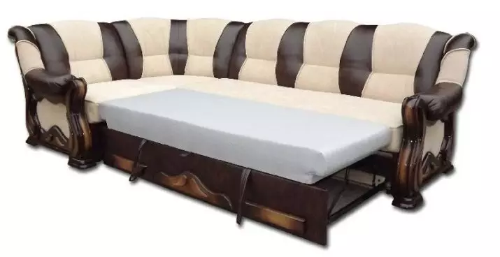 Ξύλινο καναπέδες: από μια σειρά από πεύκα και οξιάς, τα μοντέλα σε σκελετό και ξύλινα με την πλάτη, πτυσσόμενα γωνιακή και ευθεία unprofinal καναπέδες 9023_17