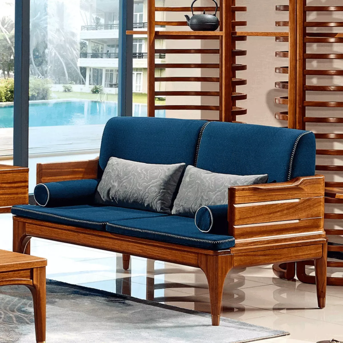 sofás de madera: a partir de una matriz de pino y haya, los modelos en el marco y de madera con espalda, plegable sofás angulares y rectos unprofinal 9023_29