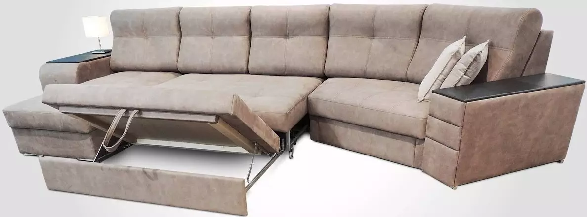 Kaum sofas nrog Dolphin Mechanism: Lub rooj zaum txaj nrog lub qhov chaw pw thiab tsis muaj armrests, hauv cov style ntawm niaj hnub thiab lwm yam 9028_14