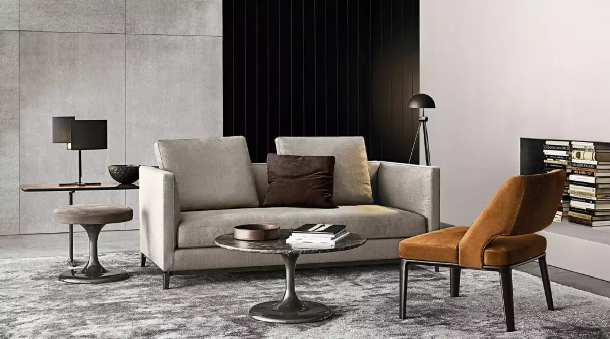 Sofa dengan sandaran tangan: tinjauan model dengan satu dan dua sandaran tangan sempit dan lebar, lembut, sandaran tangan - kotak, tipis dan lipat, dapat dilepas dan stasioner 9031_3