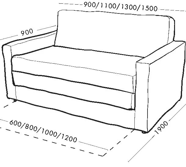 Dvojité pohovky: Recenze Double Skládání modelů s jedním a dvěma oddělenými ložnicemi, rozměry rovných a rohových pohovek s krabicí pro ložní prádlo 9037_23