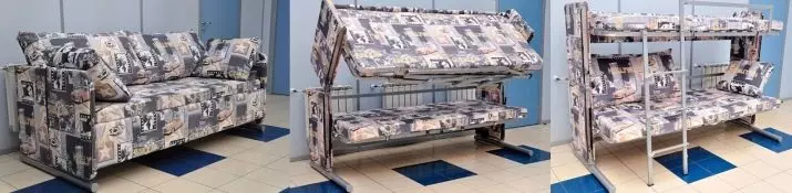 Sofa Transformer dans un lit superposé: Choisissez un transformateur de deux étages pour un appartement de petite taille 9041_13