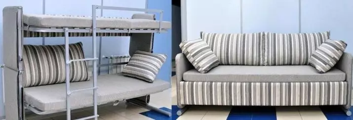 Sofa Transformer in einem Etagenbett: Wählen Sie einen zweistöckigen Transformator für ein kleines Wohnung 9041_2