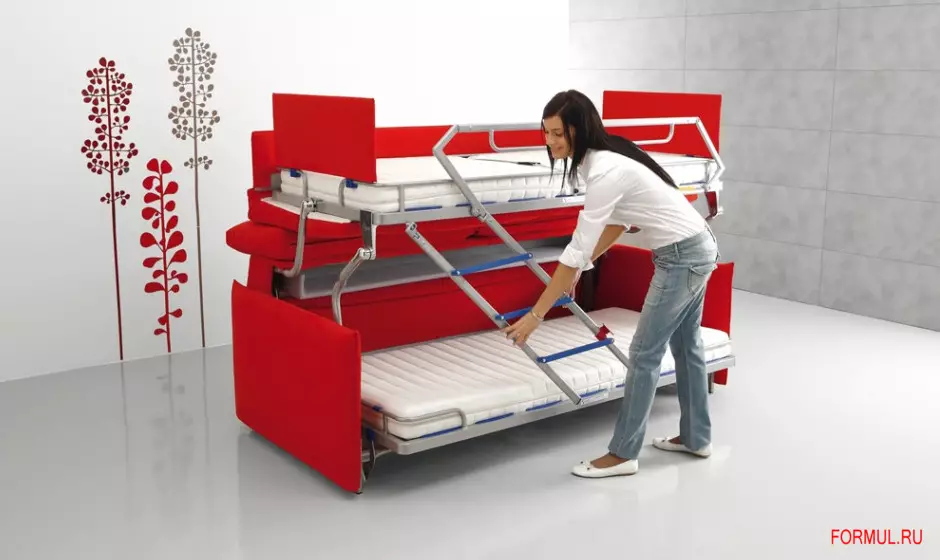Sofa Transformer w łóżku piętrowym: Wybierz dwupiętrowy transformator do małego mieszkania 9041_20