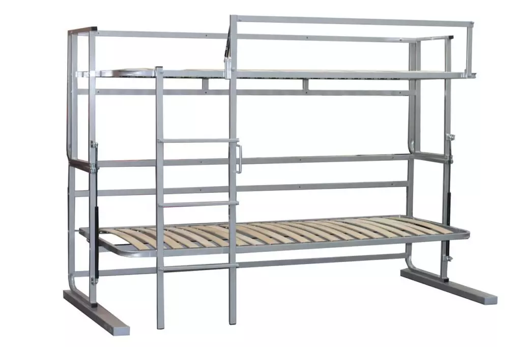 Sofa transpormer sa isang bunk bed: pumili ng dalawang-palapag na transpormer para sa isang maliit na laki ng apartment 9041_27