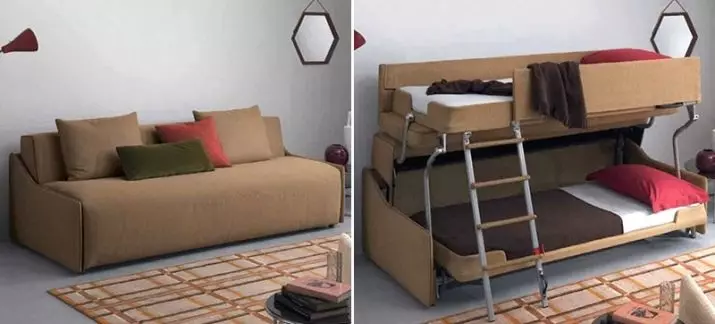 Sofa Transformer dans un lit superposé: Choisissez un transformateur de deux étages pour un appartement de petite taille 9041_54