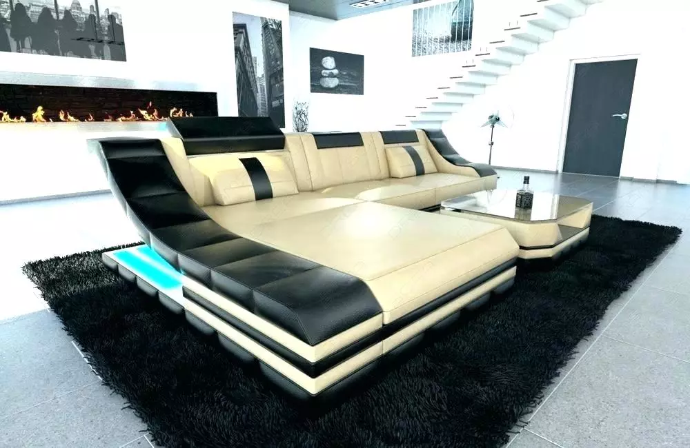 Kavč v stilu visokotehnoloških (39 fotografij): Izberite vogal kavč s sodobno obliko, sorte modelov, trenutne barve 9044_9