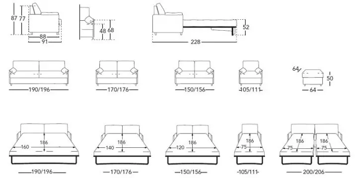 Sofa amben saben dina kanggo nggunakake saben dina (79 foto): Cara milih model kanggo turu saben dinane? Katon sofas paling apik kanthi kasur 9048_53