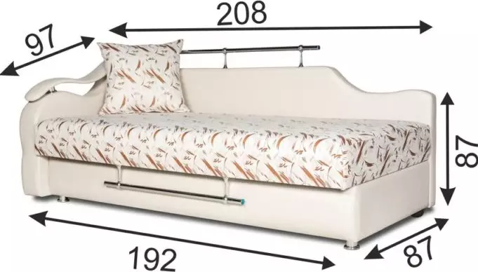 Sofa na may orthopedic mattress at isang kahon para sa linen: 120x190 cm at iba pang mga laki. Paano pumili ng isang modelo? 9055_15
