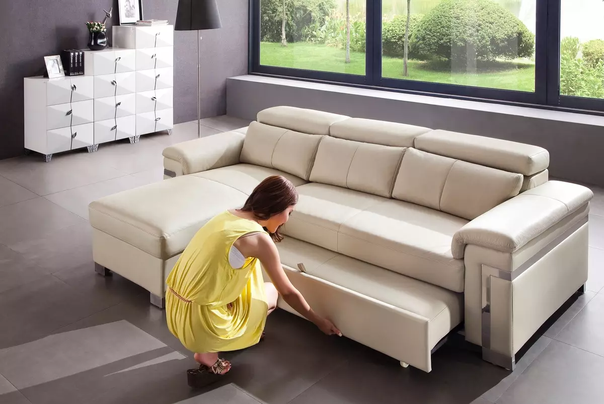Den beste sofa transformasjonsmekanismen for daglig bruk: Hvordan velge en sofa for søvn? Den mest pålitelige og praktiske mekanismen for hver dag. Anmeldelse Anmeldelser 9059_14