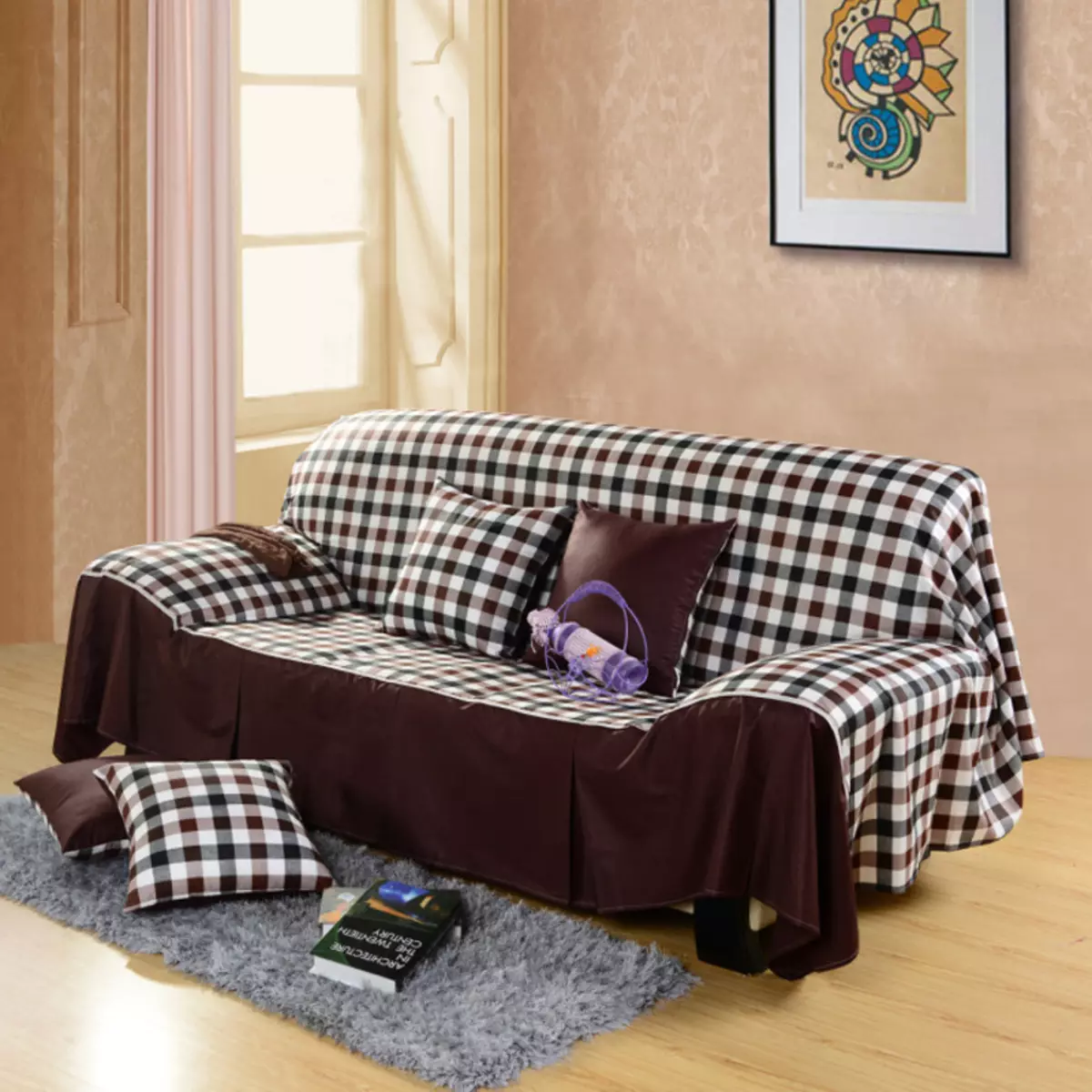 Pokriveni na kauč (84 fotografije): pregled tapiserija i pletenih kaidu, odabir skupova za kauč i fotelje, tepih, krzno i ​​druge opcije 9062_27