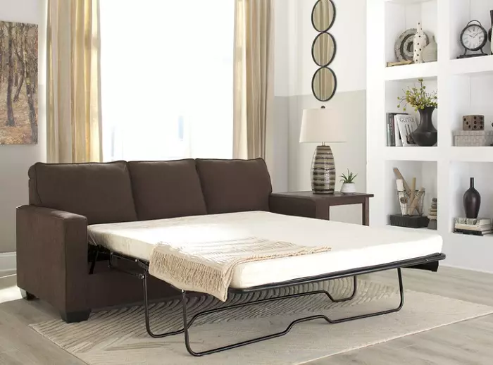 Sofa ngủ (87 ảnh): Chọn rộng 160 cm trong phòng, kích thước 160x200, 200x200 và 180x200, giường sofa với lưng cao và ghế sofa-ghế sofa 9066_23