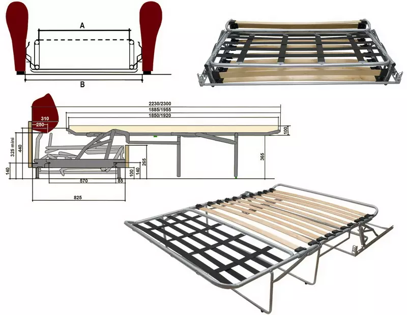 Sofos su Sedaflex mechanizmu: pasirinkite sofa lova su mechanizmu 