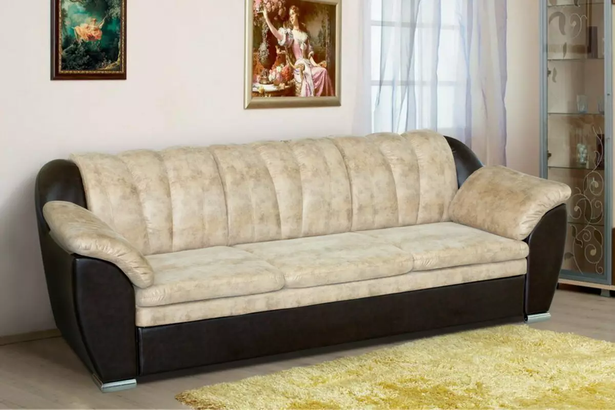 Sofa dari Pabrik Ulyanovsk (44 foto): Pilih sudut pada bingkai logam, sofa modular dan langsung dari pabrik mebel 9070_17