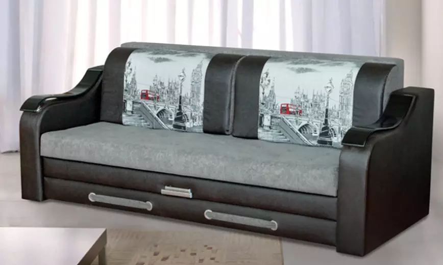 Sofa dari Pabrik Ulyanovsk (44 foto): Pilih sudut pada bingkai logam, sofa modular dan langsung dari pabrik mebel 9070_24