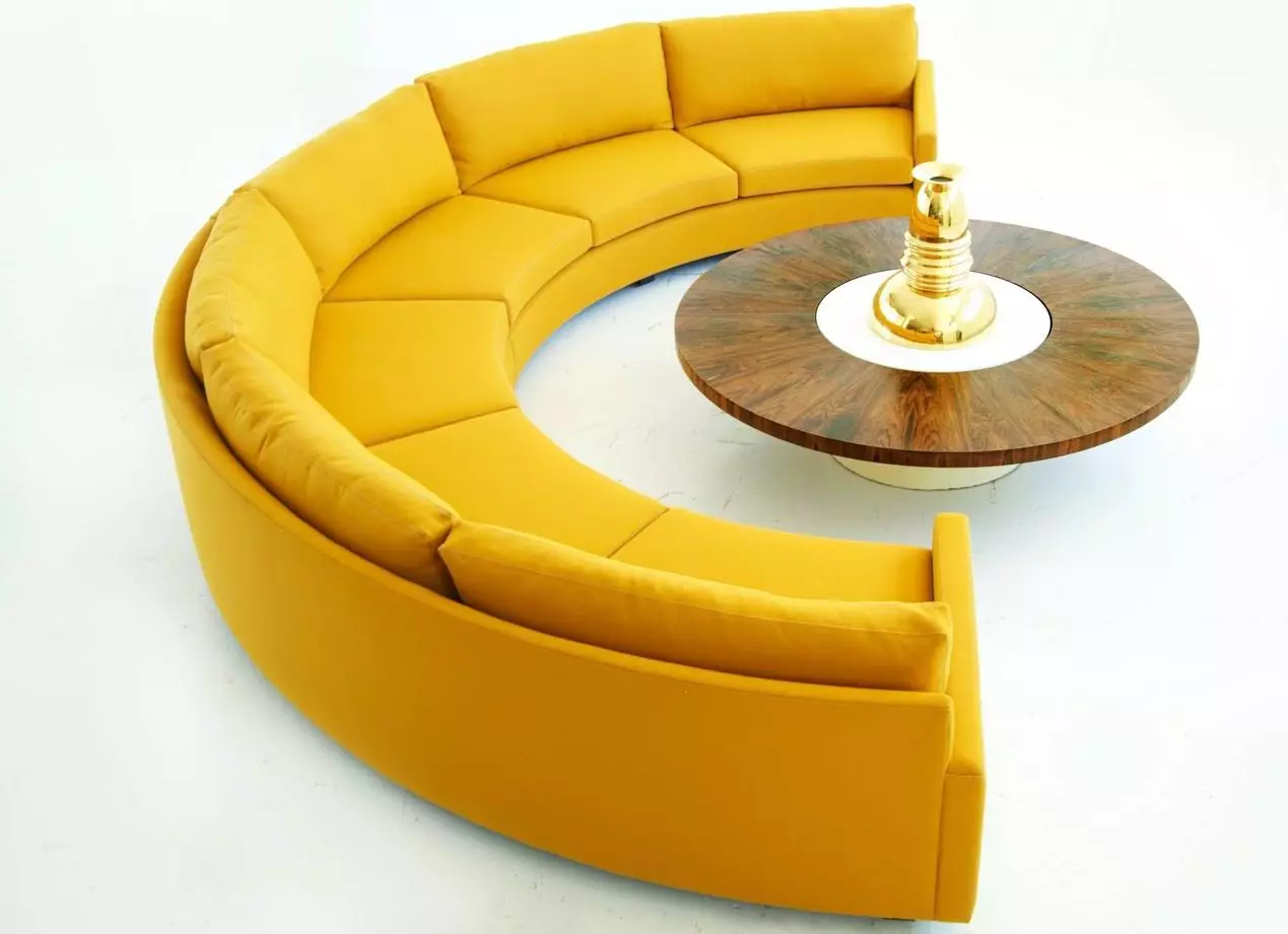 Žute sofe (73 fotografije): Primjeri u unutrašnjosti. Kutak i kauč na rasklapanje, mali i sklopivi, modeli sive, plave i crno-žute boje 9077_36