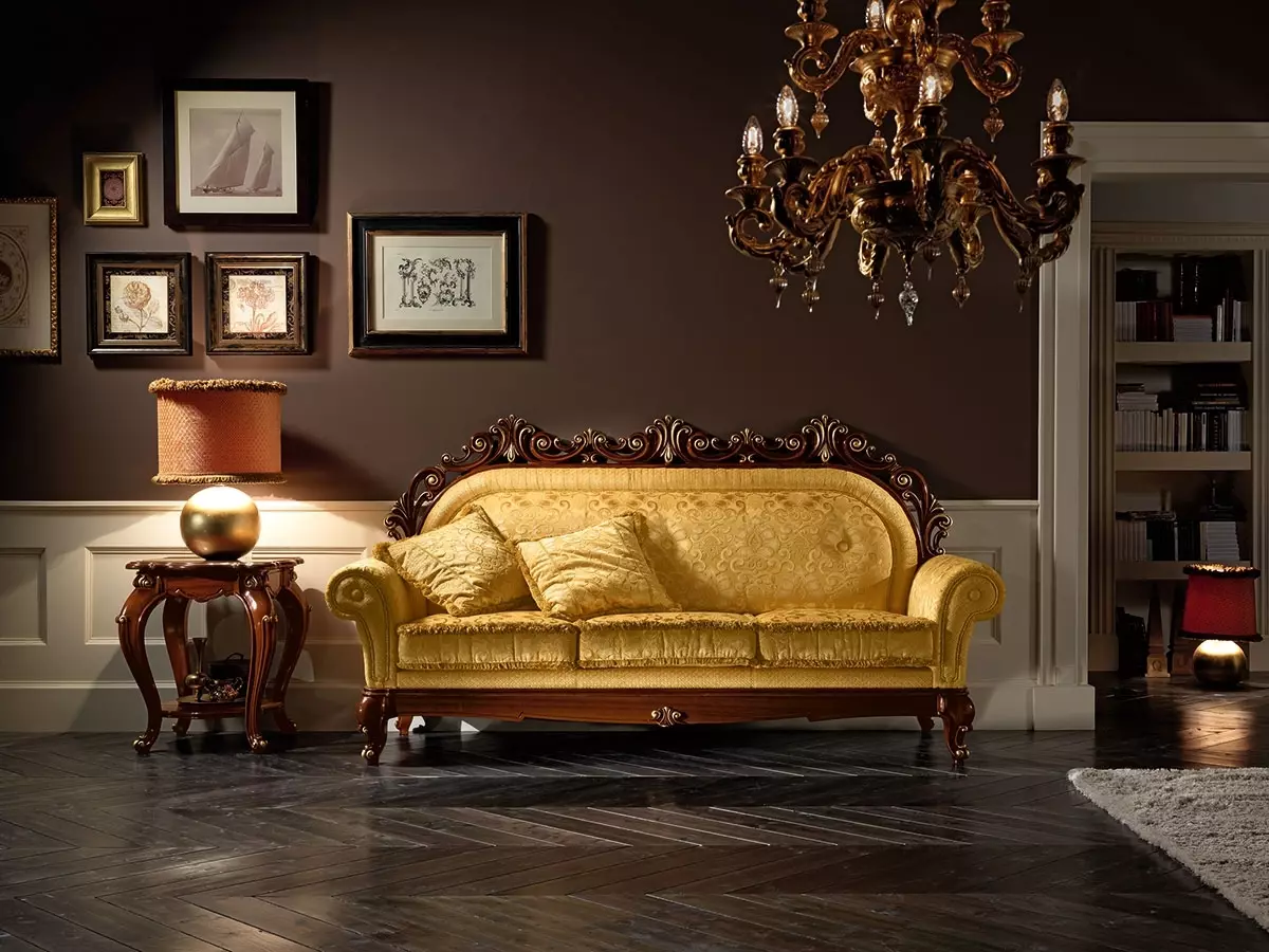 Ghế sofa màu vàng (73 ảnh): Ví dụ trong nội thất. Góc và giường sofa, nhỏ và gấp, mô hình màu xám, xanh và đen và vàng 9077_41