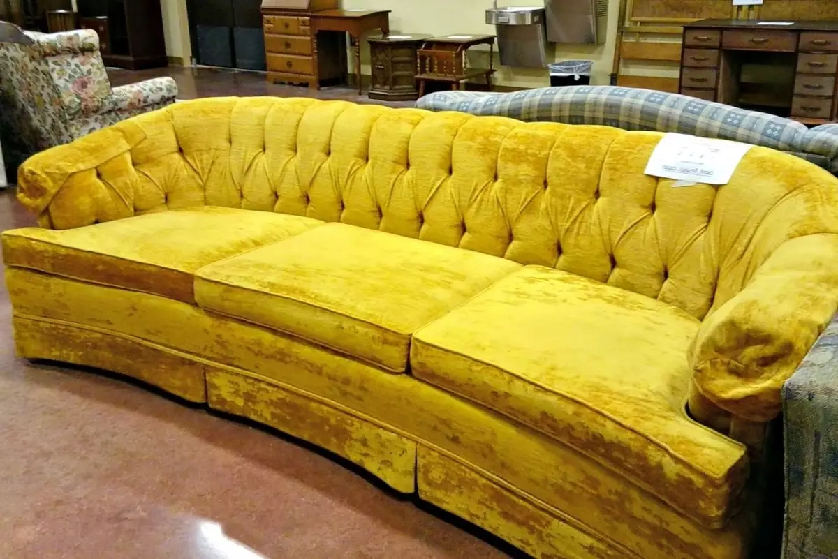 Ghế sofa màu vàng (73 ảnh): Ví dụ trong nội thất. Góc và giường sofa, nhỏ và gấp, mô hình màu xám, xanh và đen và vàng 9077_5