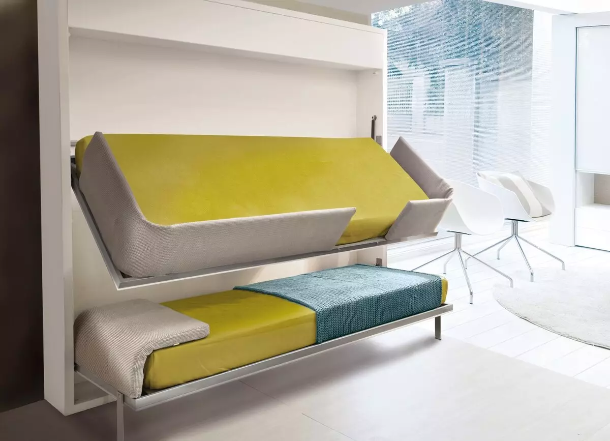 Трансформаторни дивани за маломерен апартамент (49 снимки): Най-добрите модели за една малка стая, преглед на ъглови, преки и модулни дивани, техните механизми и размери на трансформация 9079_10