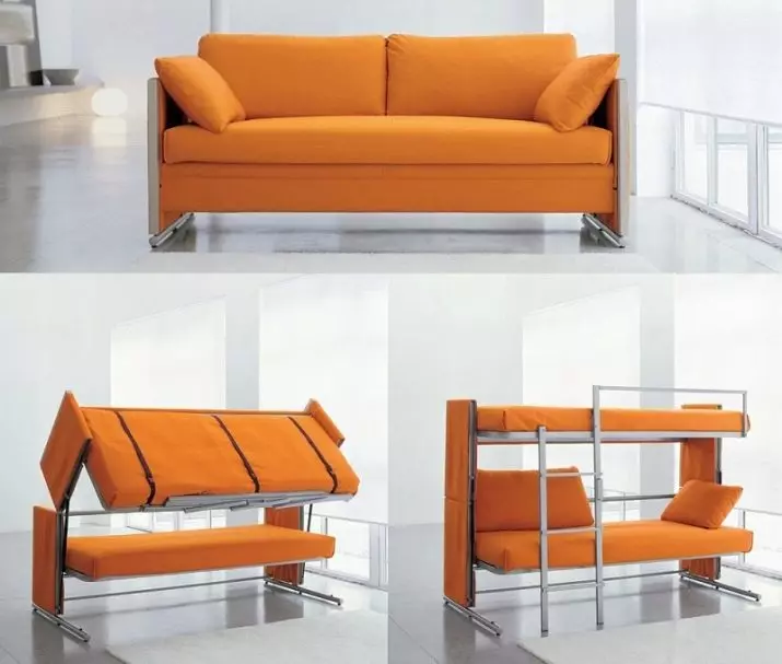Трансформаторни дивани за маломерен апартамент (49 снимки): Най-добрите модели за една малка стая, преглед на ъглови, преки и модулни дивани, техните механизми и размери на трансформация 9079_28