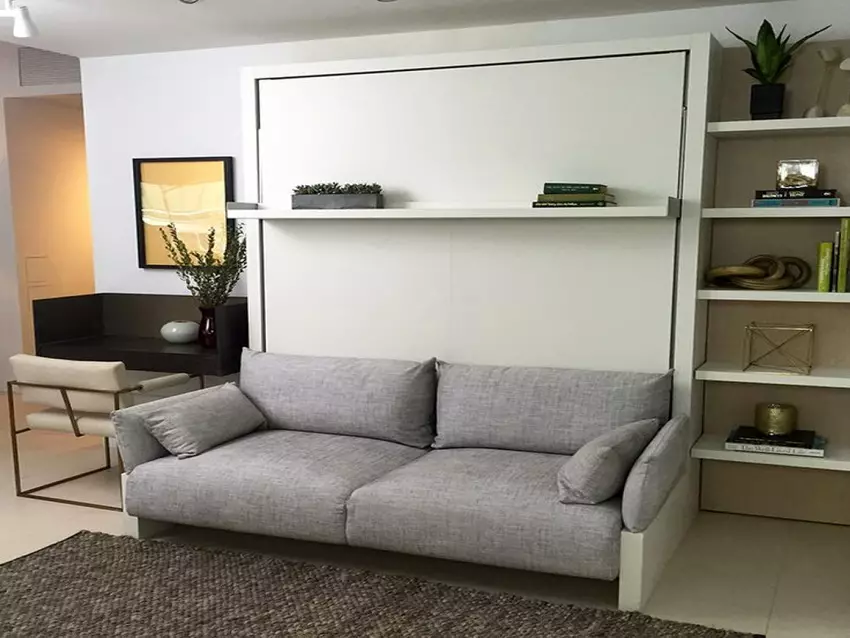 Трансформаторни дивани за маломерен апартамент (49 снимки): Най-добрите модели за една малка стая, преглед на ъглови, преки и модулни дивани, техните механизми и размери на трансформация 9079_5