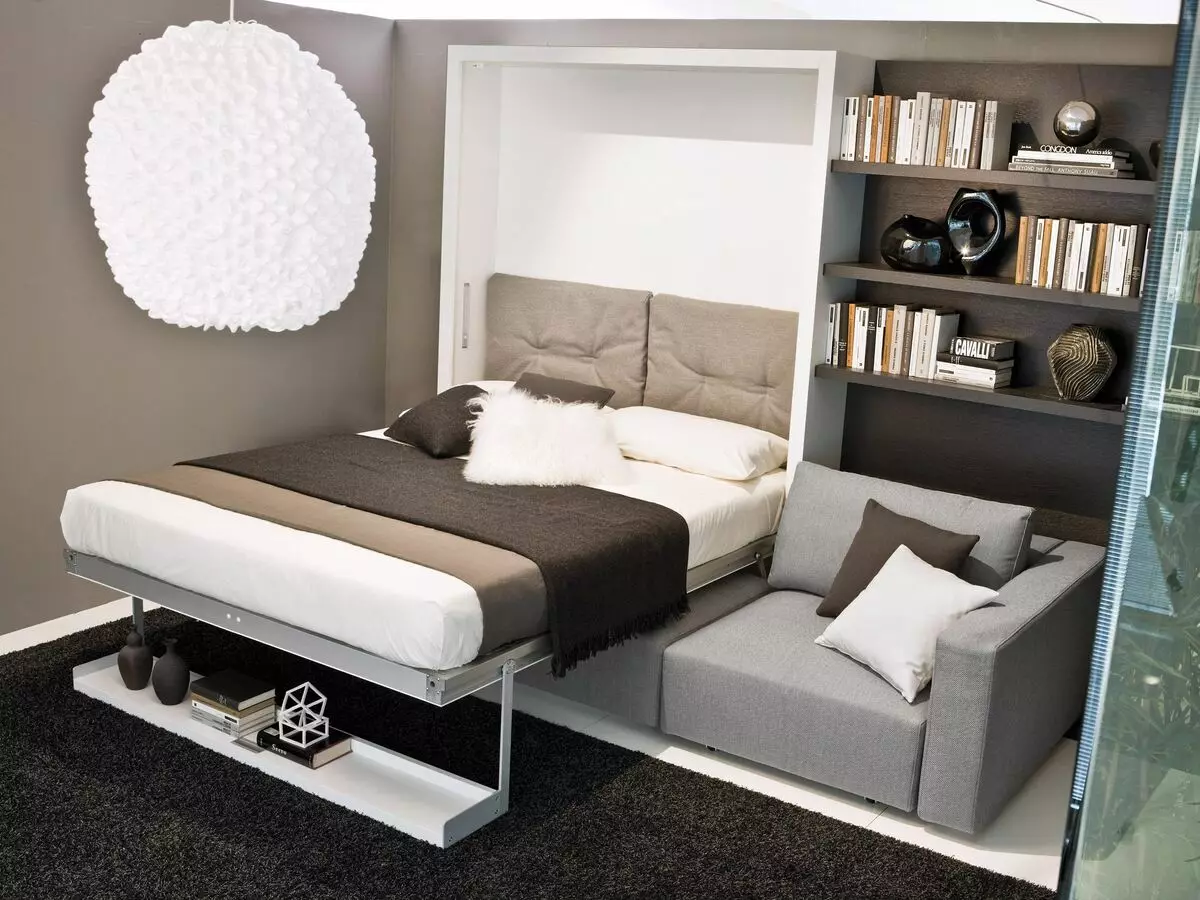 Трансформаторни дивани за маломерен апартамент (49 снимки): Най-добрите модели за една малка стая, преглед на ъглови, преки и модулни дивани, техните механизми и размери на трансформация 9079_6