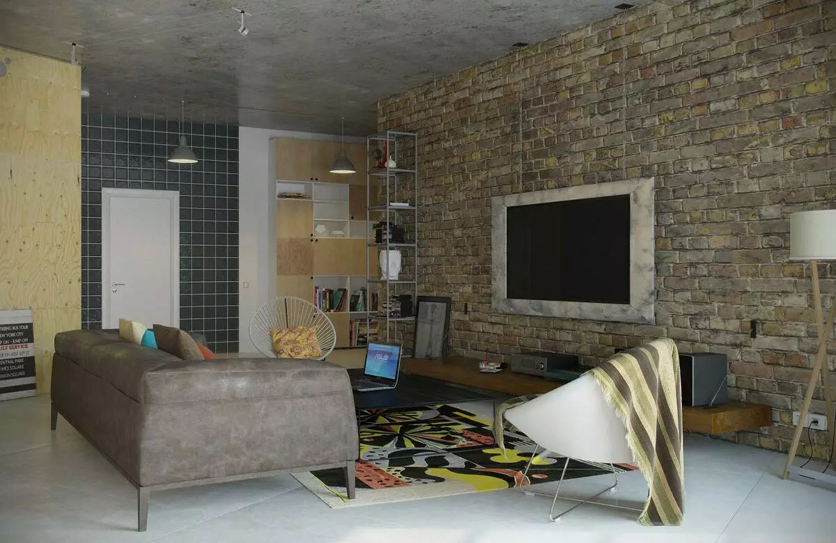 Hallway-obývacia izba (78 fotografií): Design obývacia izba v kombinácii s chodbou v súkromnom dome a byt, usporiadanie haly, v kombinácii s chodbou do jednej izby 9096_57