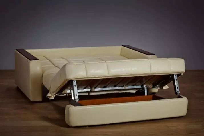 Sofás de acordeón con colchón ortopédico e caixón de liño: camas de sofás de canto e outros modelos 9103_22
