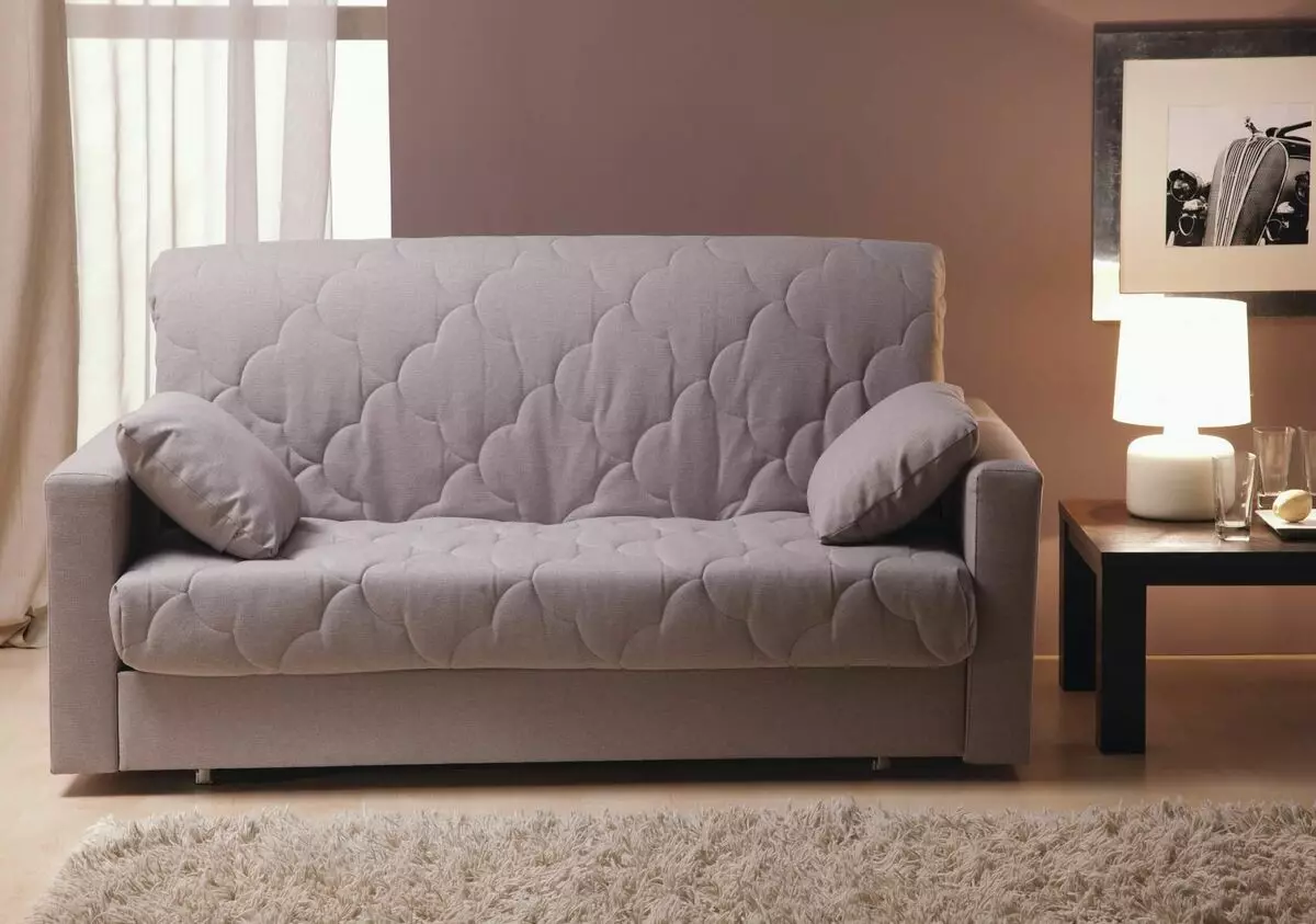Sofás de acordeón con colchón ortopédico e caixón de liño: camas de sofás de canto e outros modelos 9103_40