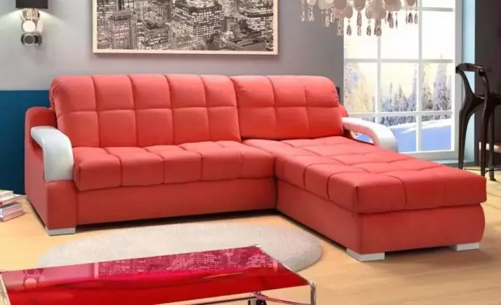 Sofasên akordîk ên bi nivînek orthopedic û dravê kincê: Corner Sofas nivîn û modelên din 9103_48