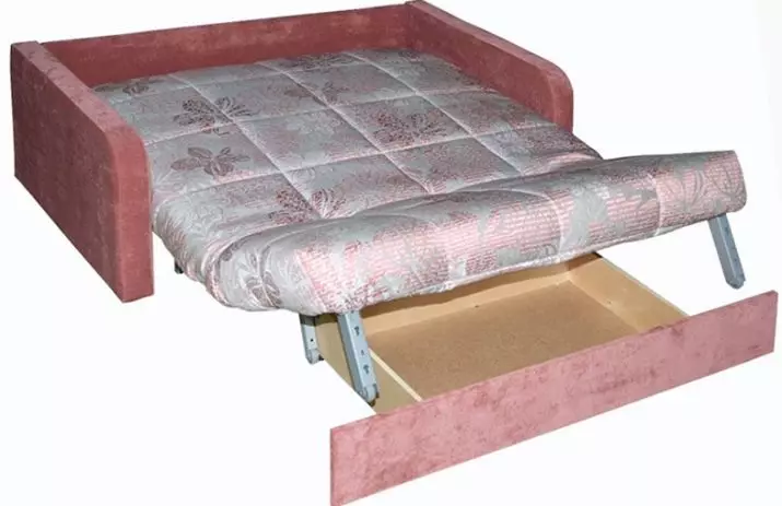 Sofás de acordeón con colchón ortopédico e caixón de liño: camas de sofás de canto e outros modelos 9103_8