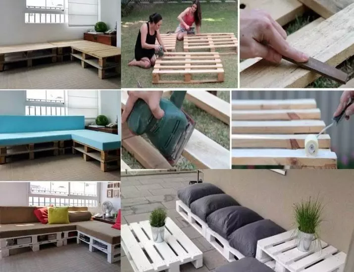 Sofa mula sa mga pallets gamit ang kanilang sariling mga kamay (45 mga larawan): hakbang-hakbang na pagtuturo ng isang angular sofa mula sa pallets, diagram na may sukat. Sofa table sa balkonahe at iba pang mga modelo 9113_27