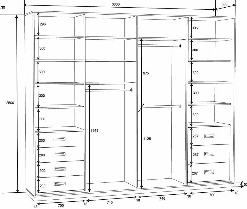 走廊中机柜的尺寸（27张照片）：深度30,35,40和45,50和90厘米，宽度2和3米，橱柜舱的标准高度 9114_7