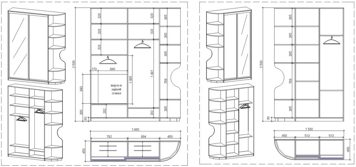 Διαστάσεις των γραφείων στο διάδρομο (27 φωτογραφίες): βάθος 30, 35, 40 και 45, 50 και 90 cm, πλάτους 2 και 3 μέτρων, κανονικό ύψος του διαμερίσματος καταψύκτη 9114_9