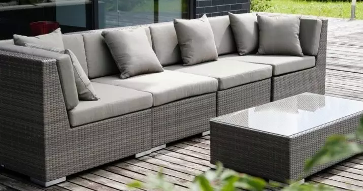 Sofa rotan buatan: sofa taman anyaman sudut dan lurus, bulat, 3-lokal dan model ganda 9115_16