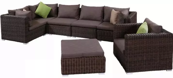 Sofa rotan buatan: sofa taman anyaman sudut dan lurus, bulat, 3-lokal dan model ganda 9115_18