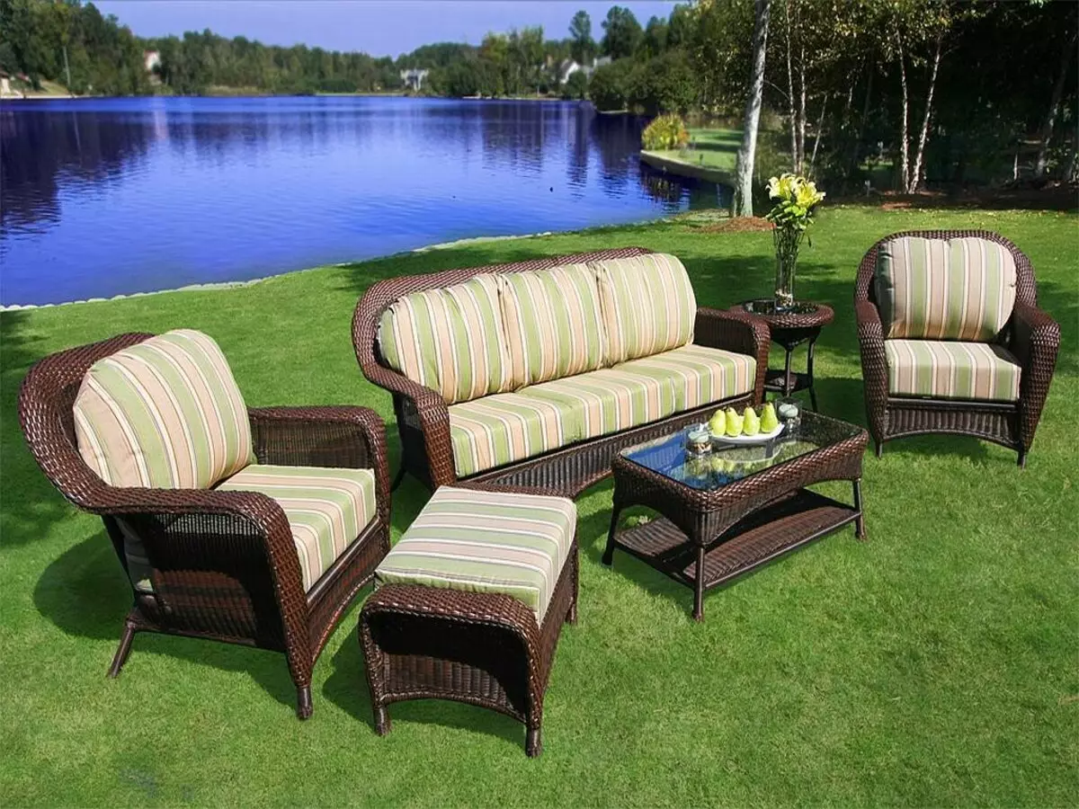 Ghế sofa mây nhân tạo: Ghế sofa Góc và Vườn Wicker thẳng, Vòng, 3-Local và Double Model 9115_36