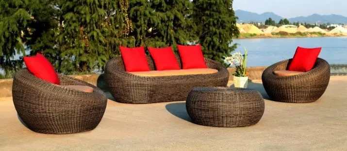 Sofa rotan buatan: sofa taman anyaman sudut dan lurus, bulat, 3-lokal dan model ganda 9115_43